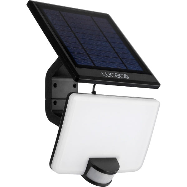 Luceco Solar Floodlight 11 Watt 1500 Lumens With PIR And Detachable Solar Panel 4000k