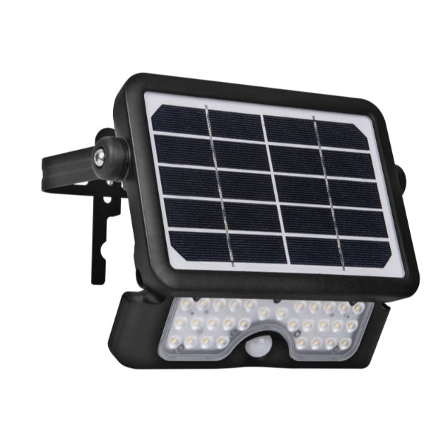 Luceco Solar Guardian PIR Flood Light Black IP65 5 Watt 550 Lumens 4000k
