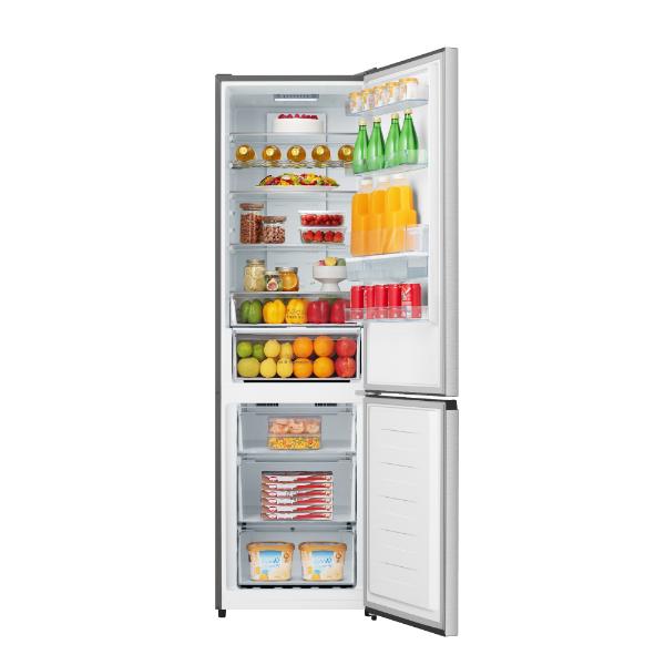 Hisense RB435N4WCE 60cm 336L 60/40 Frost Free Fridge Freezer - 2m Height E Rated| Stainless Steel