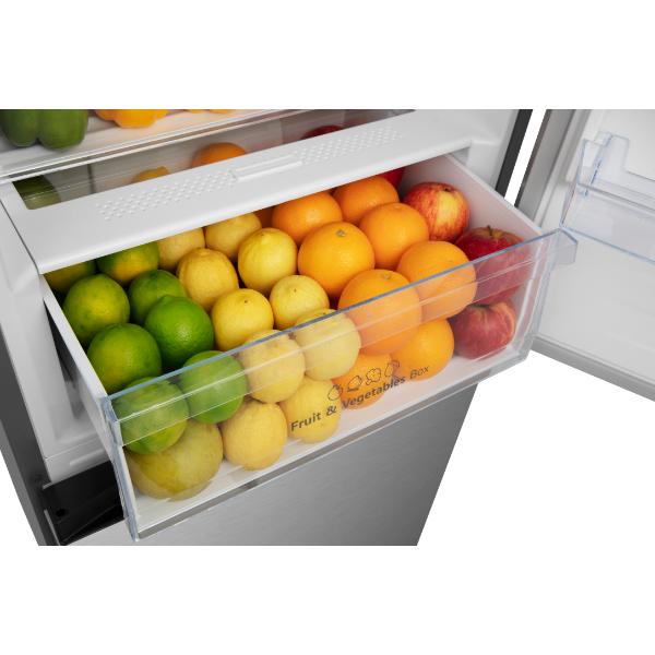 Hisense RB435N4WCE 60cm 336L 60/40 Frost Free Fridge Freezer - 2m Height E Rated| Stainless Steel
