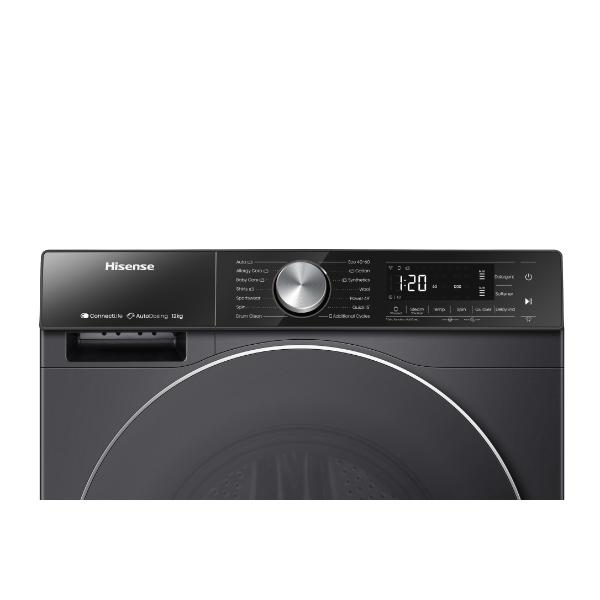 Hisense WF5S1245BB 12kg 1400 Spin Auto Dosing Washing Machine - A Rated | Black