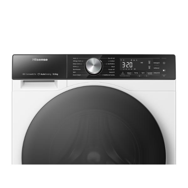 Hisense WF5S1045BW 10.5kg 1400 Spin Auto Dosing Washing Machine - A Rated | White