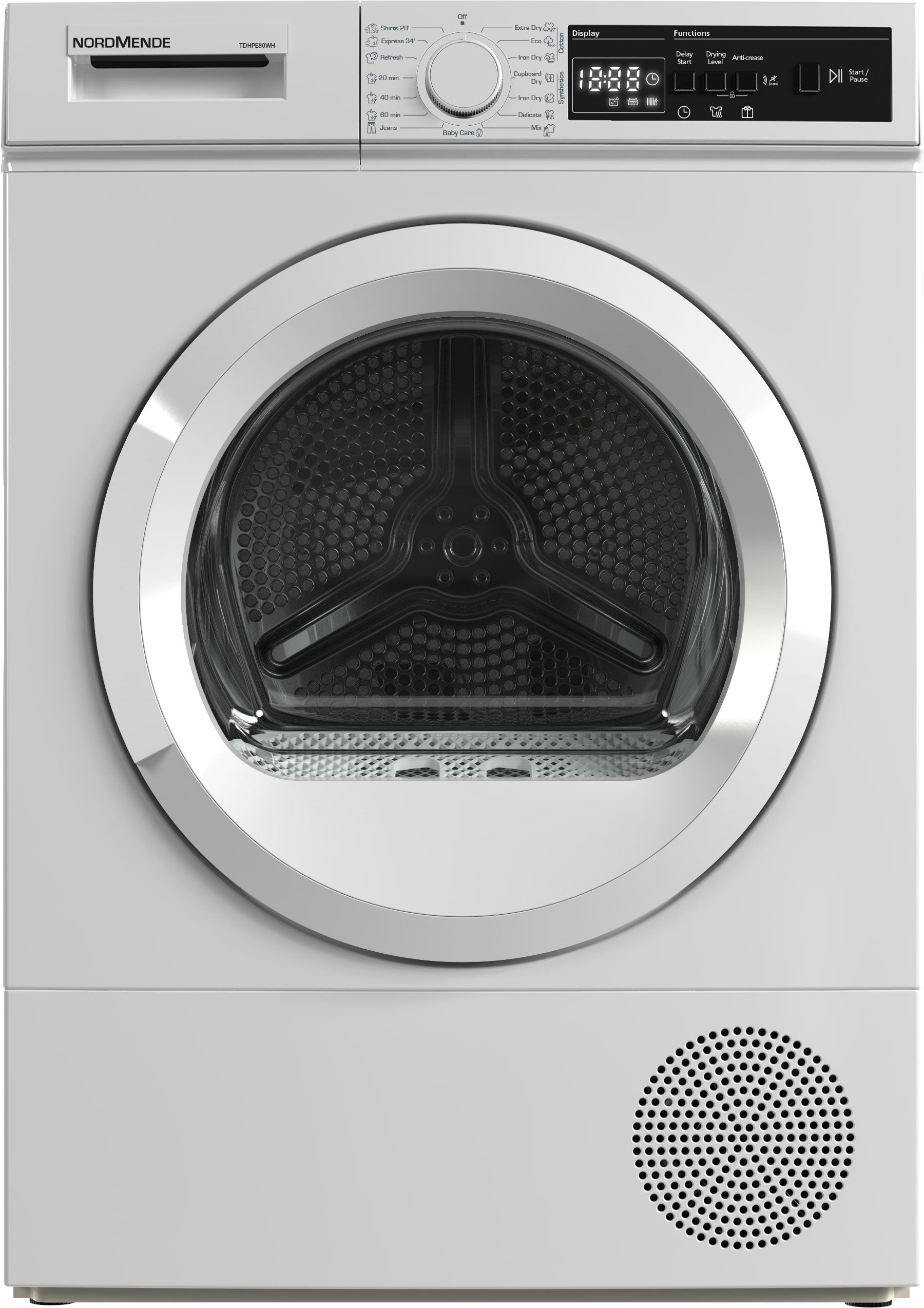 NordMende Freestanding 8kg Heat Pump Tumble Dryer White E Energy Rated