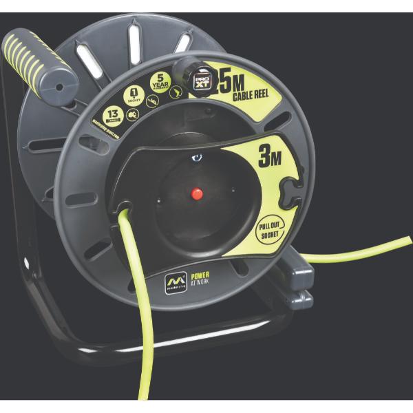 Single Socket Weatherproof Socket 25M+3M 13 Amp Reverse M Open Reel (Uk)