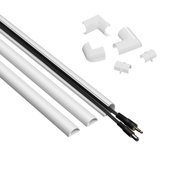 D-Line Trunking Kit 20x10mm ½-round White 3x 1M