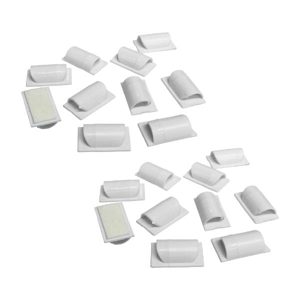 D-Line Cable Tidy Clips White 20Pk