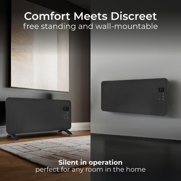 Masterplug Auraline Smartenergy Glass Panel Heater 2000W Slate Grey