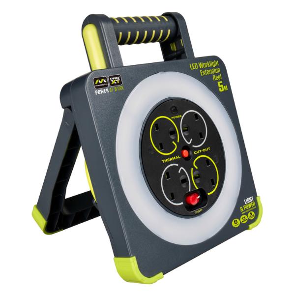 Masterplug 4 Socket 5M 13 Amp H05Vv-F3G1,25mm Worklight Reel