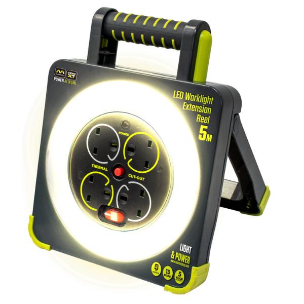 Masterplug 4 Socket 5M 13 Amp H05Vv-F3G1,25mm Worklight Reel