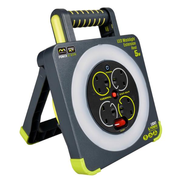 Masterplug 4 Socket 5M 13 Amp H05Vv-F3G1,25mm Worklight Reel