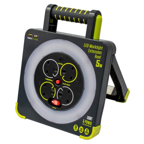 Masterplug 4 Socket 5M 13 Amp H05Vv-F3G1,25mm Worklight Reel