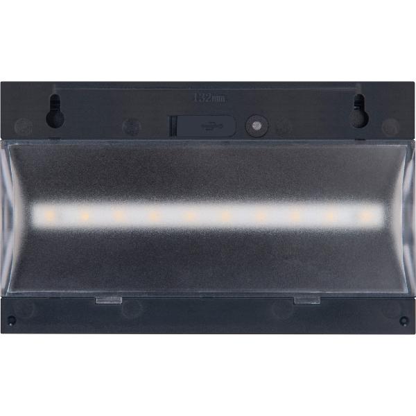 Luceco Prysm Solar Wall Light USB & PIR Sensor, IP54, 6W, 600lm, Black