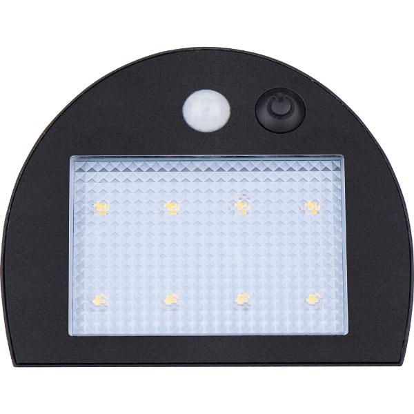 Luceco Prysm Solar Wall Light USB & PIR Sensor, IP54, 3W, 300lm, Black