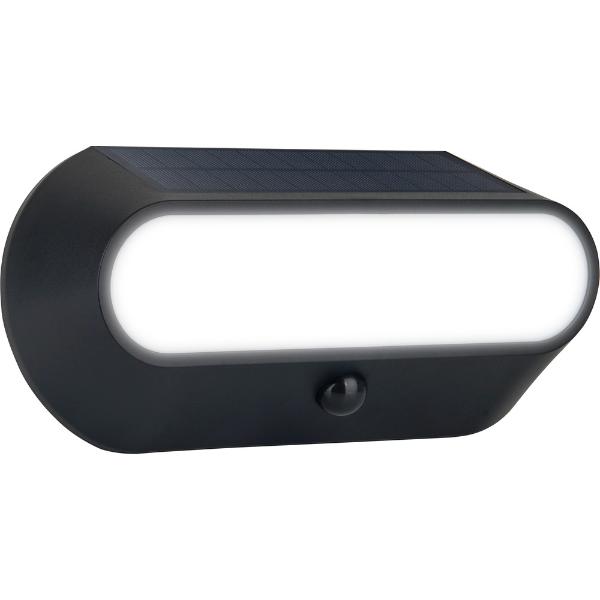 Luceco Carina Decorative Solar Bulkhead Light, IP54, 5W, 470lm, Black