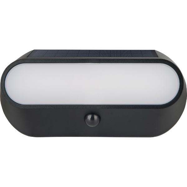 Luceco Carina Decorative Solar Bulkhead Light, IP54, 5W, 470lm, Black