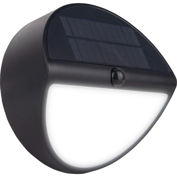 Luceco Carina Decorative Solar Bulkhead Light, IP54, 5W, 500lm, Black