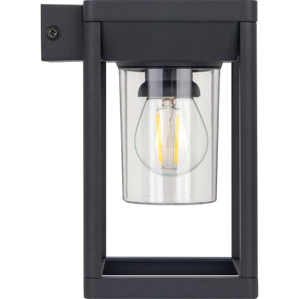 Luceco Filament Solar Wall Light Lantern & PIR, IP54 220lm 3000K Black
