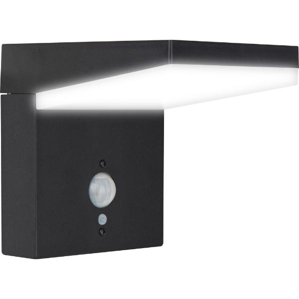 Luceco Aries Solar Wall Light & PIR Motion Sensor, IP44, 600lm, 3000K