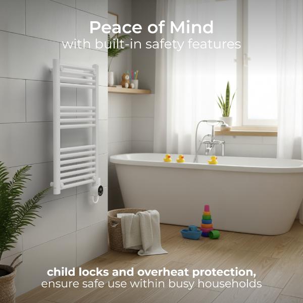 Masterplug SmartEnergy Monitoring Towel Rail 500W 800x500mm White