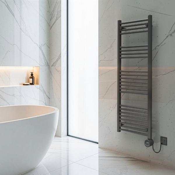 Masterplug SmartEnergy Monitoring Towel Rail 1000W 1250x500mm Anthracite Grey