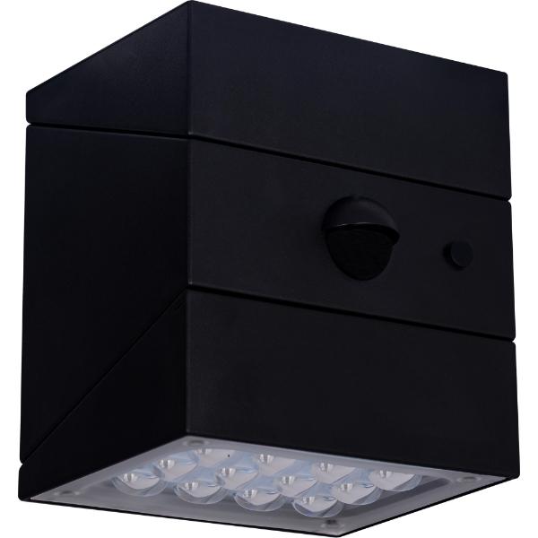 Luceco Rubix Solar Wall Light USB-C Port, PIR & CCT, Adjustable, Black