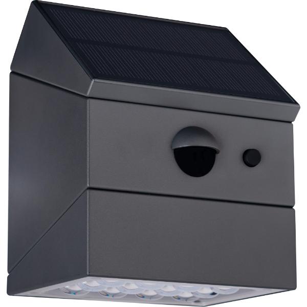 Luceco Rubix Solar Wall Light USB-C Port, PIR & CCT, Adjustable, Grey