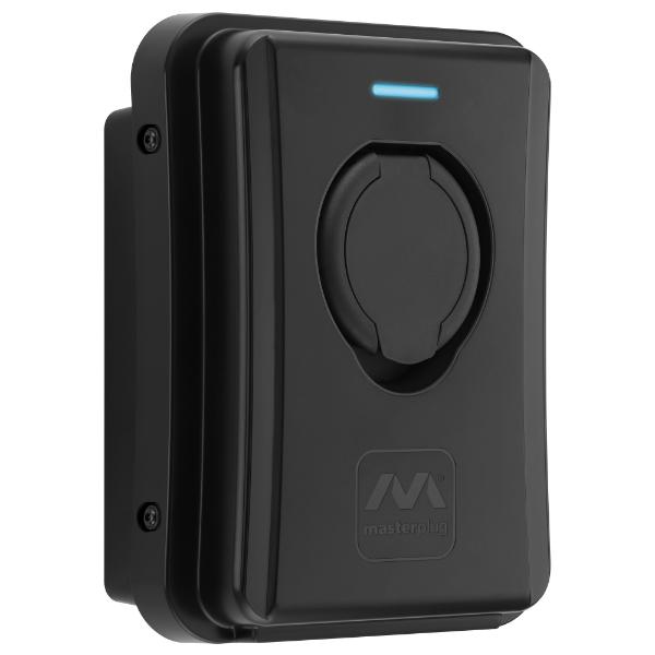 Masterplug Socketed Type 2 Smart EV Wall Charger, Mode 3, Black, 7.4kW