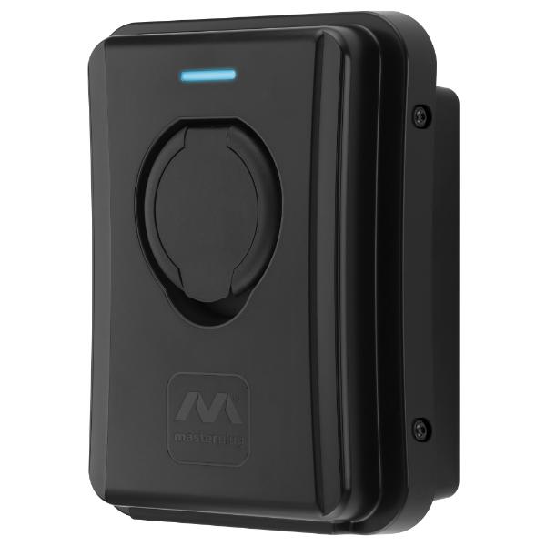Masterplug Socketed Type 2 Smart EV Wall Charger, Mode 3, Black, 7.4kW