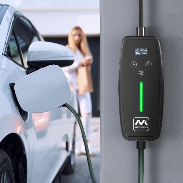 Masterplug EV Charging Cable, Mode 2, 8m, 3 Pin UK Plug to Type 2