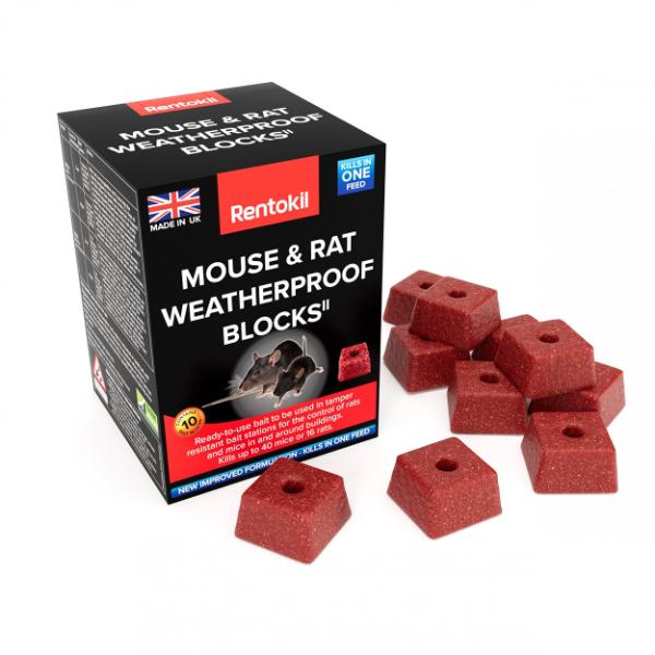 Rentokil Mouse & Rat Killer Weatherproof Blocks 10 Blocks