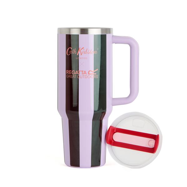 Cath Kidston Thermo Mug Lilac & Green Candy Stripe 1.2L
