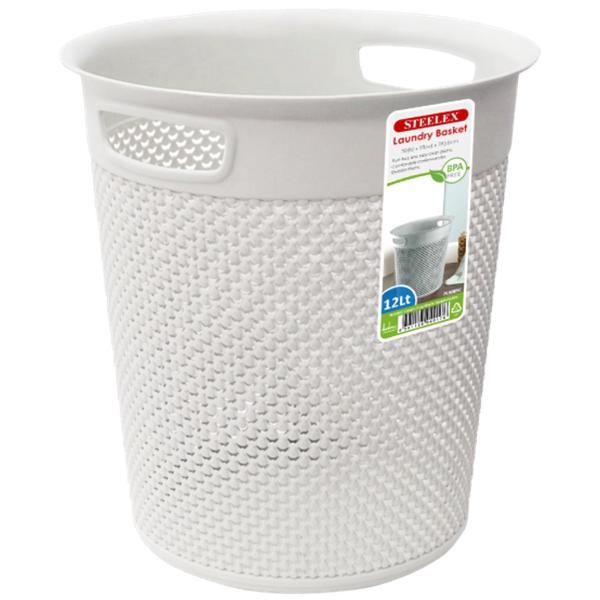 Cream Round Tidy Basket 12Lt Steelex