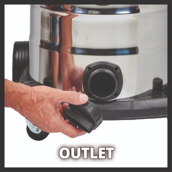 Einhell TE-VC 2230 SACL 30 Litre Stainless Steel L Class Wet & Dry Vac with Power Take Off 230V