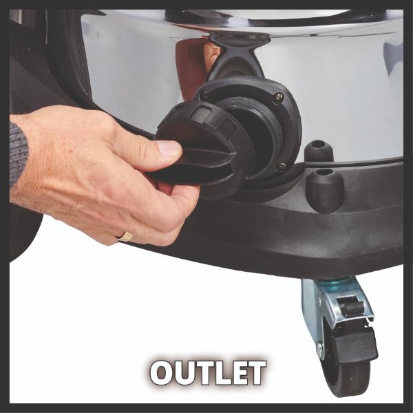 Einhell TE-VC 2250 SACL 50 Litre Stainless Steel L Class Wet & Dry Vac with Power Take Off 230V