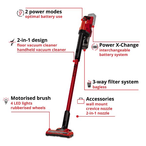 Einhell PXC 18V TE-VC 18 Li Handheld Vacuum Cleaner - Bare Unit