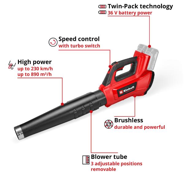 Einhell Professional PXC 36V GP-LB 36/230 Li Cordless Brushless Leaf Blower - Bare Unit
