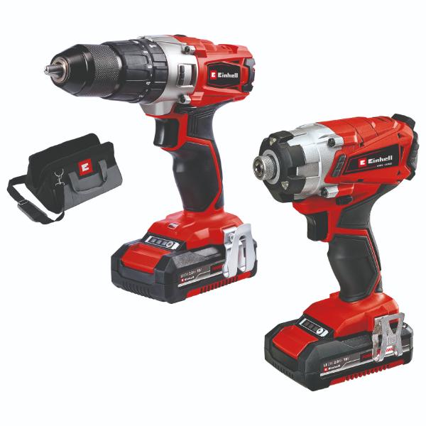 Einhell PXC 18V 18V 2.0Ah Twinpack Drill Kit (Combi Drill + Impact Driver)