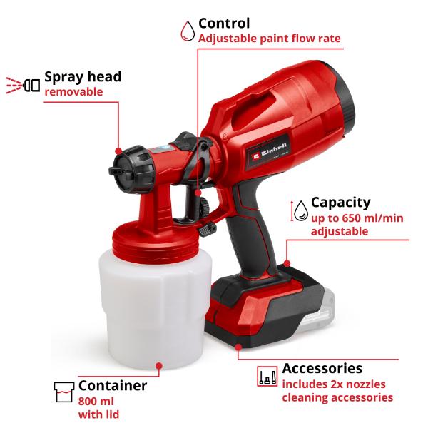 Einhell PXC 18V TC-SY 18/60 Li Paint Spray Gun