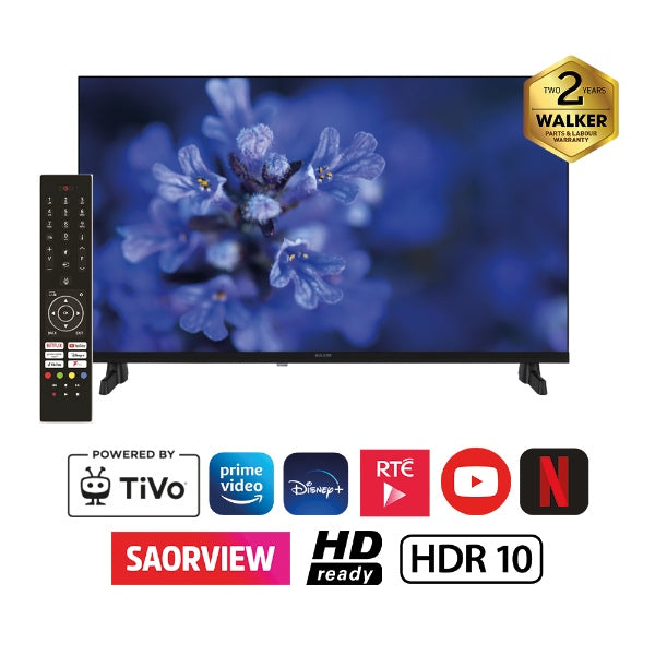 Walker 32" HD Ready Smart TiVo OS Satellite Tuner Saorview Approved TV (G Energy Rating) WPSBF32252HD
