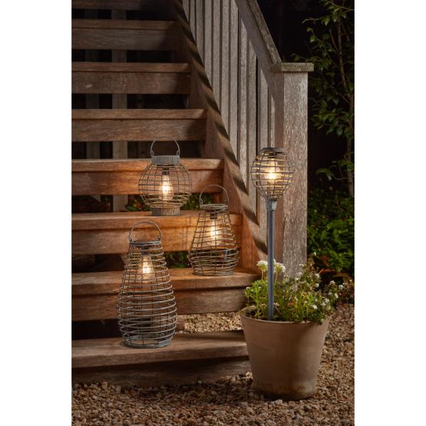 Smart Garden Venus Faux Rattan Lantern - Slate