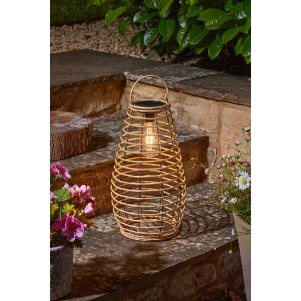 Smart Garden Venus Faux Rattan Lantern - Natural