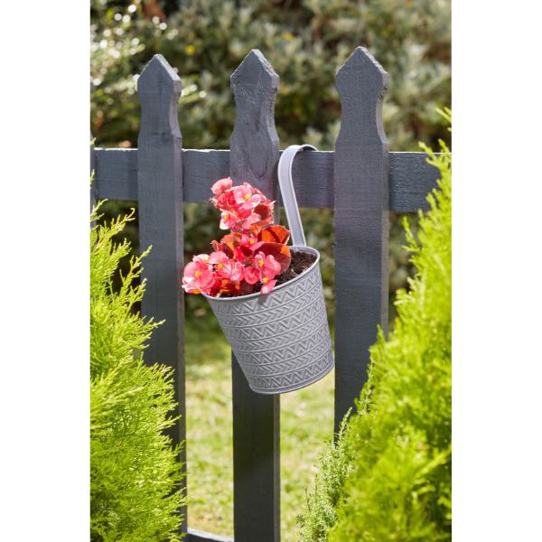 Smart Garden 6" Fence & Balcony Hanging Pot - Aztec - Slate 15cm