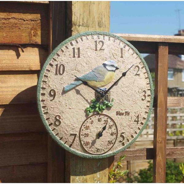 Smart Garden Outside In Designs Blue Tit 12" Wall Clock