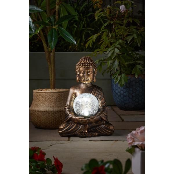 Smart Garden Gazing Buddha Solar Figurine