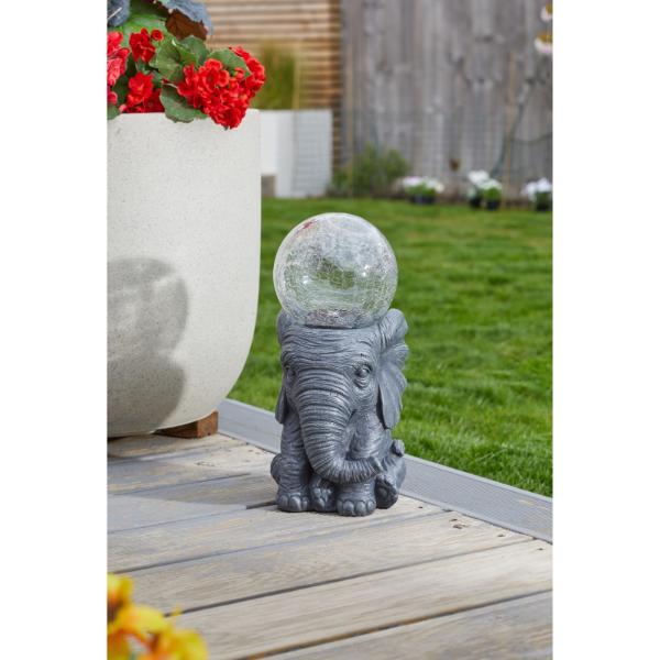 Smart Garden Elephant Orb Solar Figurine