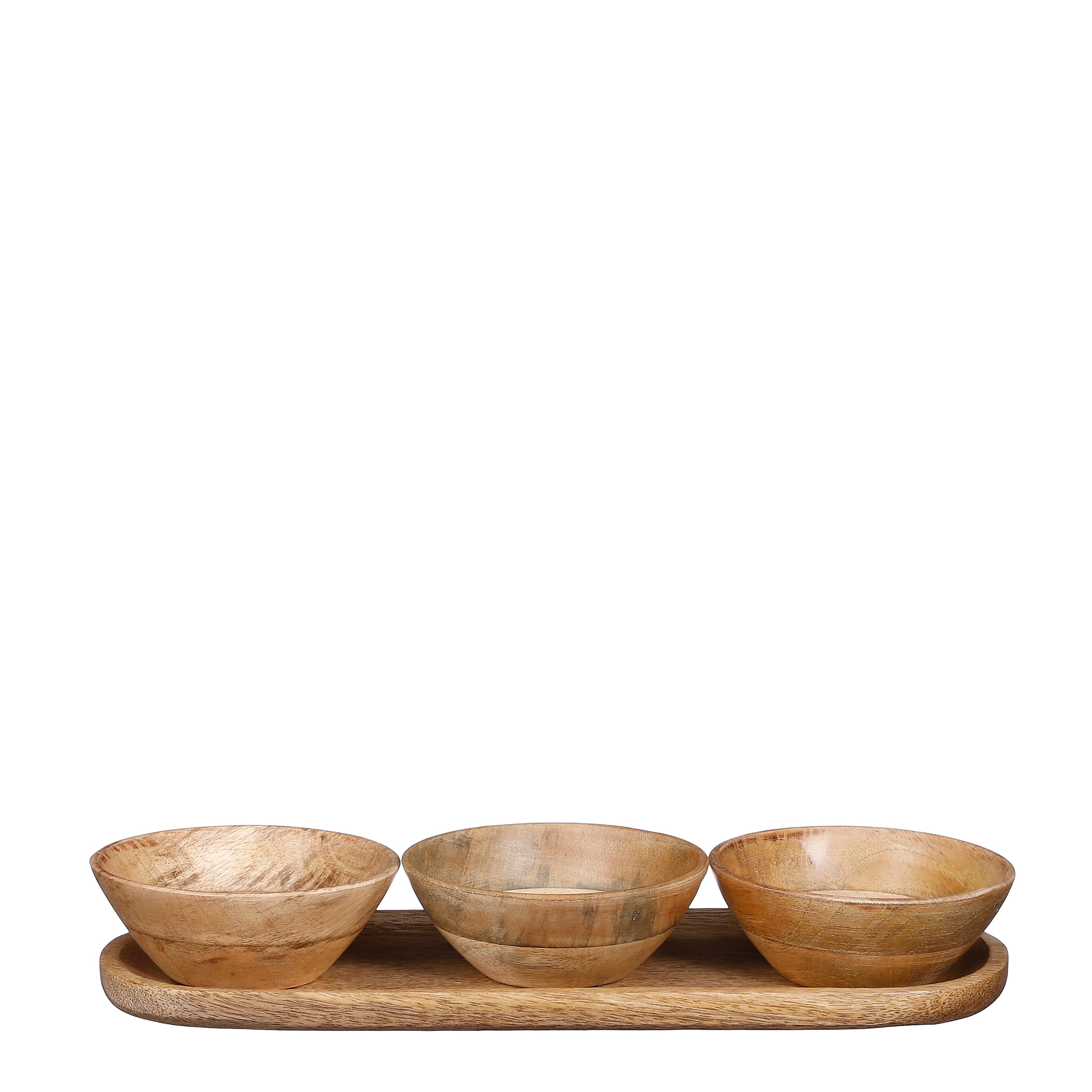 Mica Dip Dish With Tray Set of 3