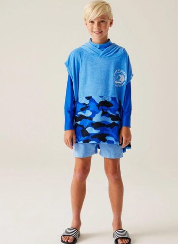 Regatta Kids Towel Robe II 9-13Yrs Elysium Blue Blue Camo