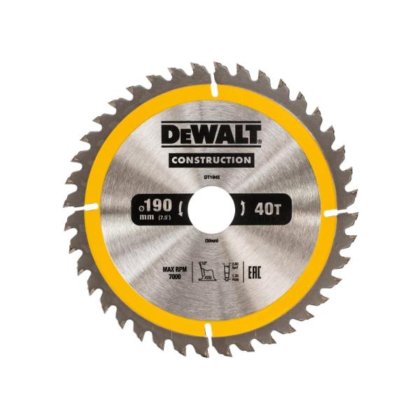 DeWalt DEWDT1945QZ Construction Circular Saw Blade 190X30mm 40T