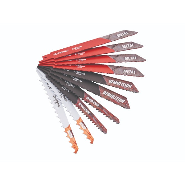 Faithfull 10 Piece Sabre Saw Blade Set