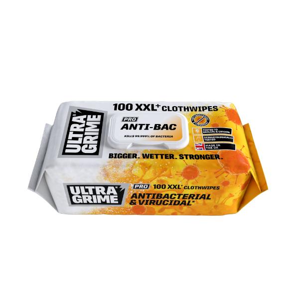 UltraGrime Pro Anti-bac XXL Clothwipes - 100pk